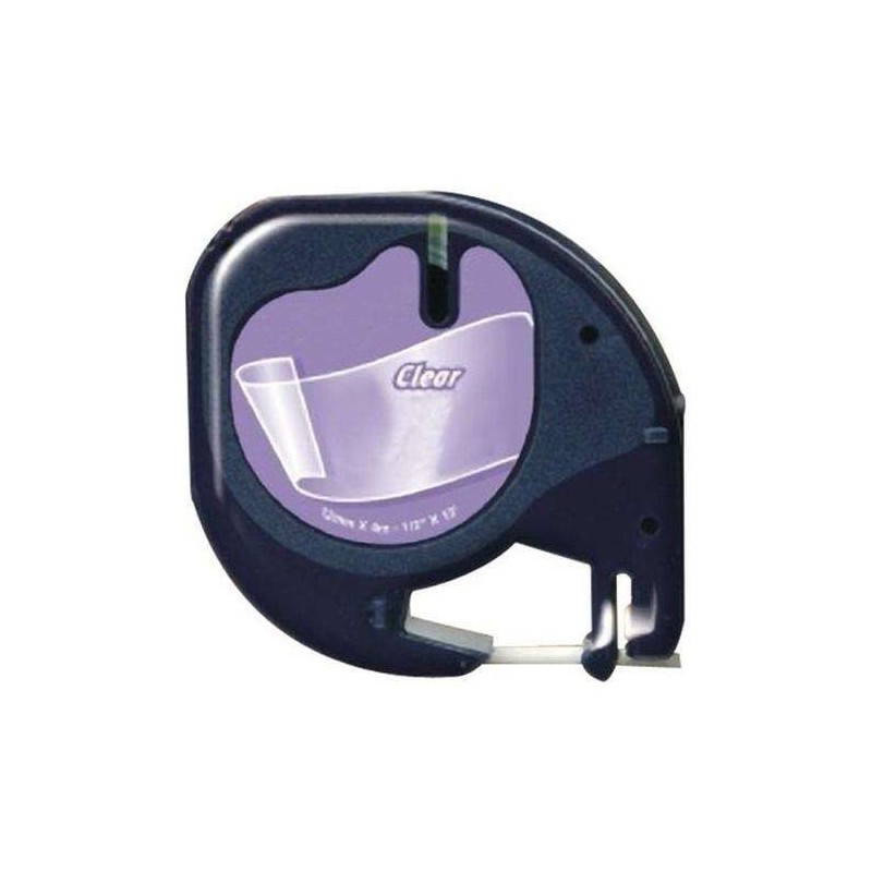 Dymo LetraTag S0721530 Cinta de Etiquetas Generica para Rotuladora - Texto negro sobre fondo transparente - Ancho 12mm x 4