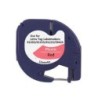 Dymo LetraTag S0721630 Ruban d'Étiquettes Générique pour Étiqueteuse - Texte Noir sur Fond Rouge - 12mm x 4 mètres - 91203