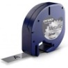 Dymo LetraTag S0721730 Cinta de Etiquetas Generica para Rotuladora - Texto negro sobre fondo metalico - Ancho 12mm x 4 metros
