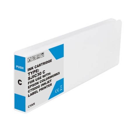 Epson SJIC30P Cyan Compatible Pigment Ink Cartridge - Replaces C33S020640/SJIC30P(C)