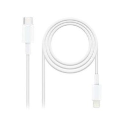 Câble Nanocable USB-C Mâle vers Lightning Mâle 2m - Couleur Blanc