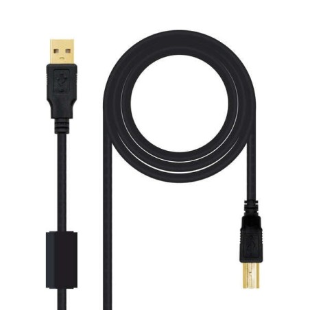 Nanocable Printer Cable with Ferrite USB-B 2,0 Male to USB-A Male 5m
