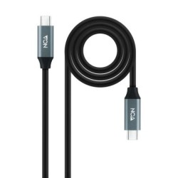 Cabo Nanocable USB 3.2 Gen2X2 100W 4K/60Hz USB-C M/M 2m - Preto