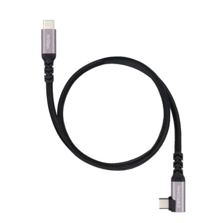 Nanocable Cable USB-C Macho Acodado 90º - Soporta hasta 100W - Longitud 1m - Velocidad de Transferencia hasta 10Gbps