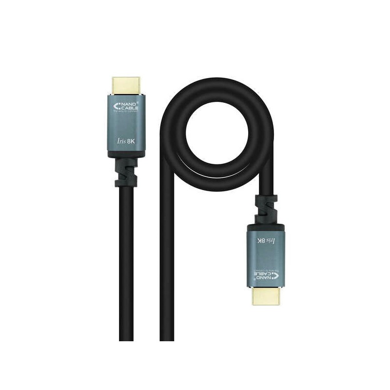 Câble Nanocable HDMI 2.1 IRIS 8K Mâle vers HDMI 2.1 IRIS 8K Mâle 3m - Couleur Noir