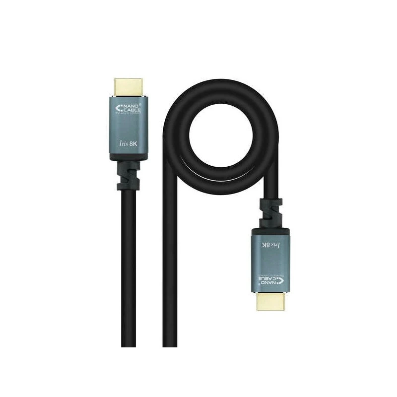 Câble Nanocable HDMI 2.1 IRIS 8K Mâle vers HDMI 2.1 IRIS 8K Mâle 3m - Couleur Noir