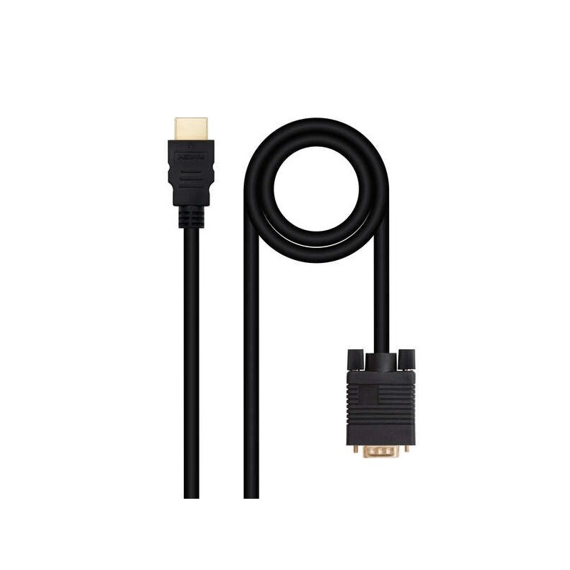 Nanocable HDMI to VGA Converter Cable, HDMI/M-VGA/M 1,8m - Black Color