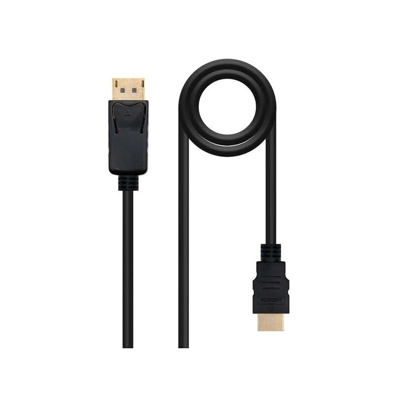 Nanocable Cable Conversor DisplayPort Macho a HDMI Macho 2m - Color Negro