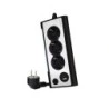 Nanocable Desktop Power Strip with 3x Shuckos, 1x USB-C and 1x USB-A - LED Lighting with Switch - 1,50m Cable