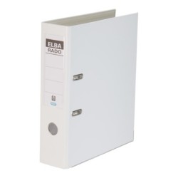 Elba Plast A4 Size File - Width 80mm - With Lever and Rado - Resistant and Durable - Made of PVC - White Color