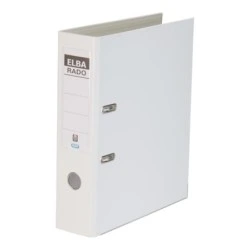 Elba Plast A4 Size File - Width 80mm - With Lever and Rado - Resistant and Durable - Made of PVC - White Color