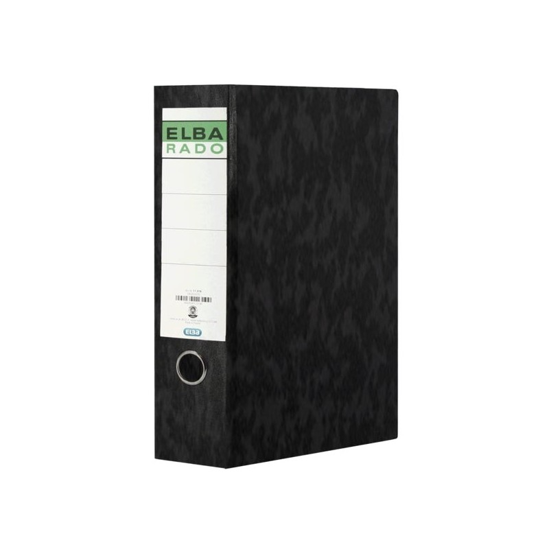 Classeur à Levier Elba Compact Carton Folio - Dos 80mm - Carton Compact Résistant - Couleur Noir