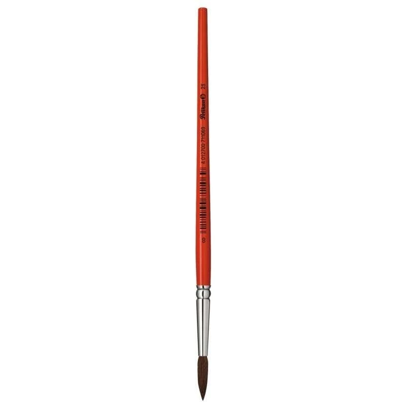 Pelikan Series 23 Brush No. 10 - Round Tip Natural Pony Hair - Varnished Wooden Handle - Anti-Rust Aluminum Ferrule