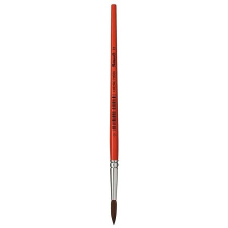 Pelikan Série 23 Escova Nº 10 - Ponta Redonda Cabelo de Pônei Natural - Cabo de Madeira Envernizada - Virola de Alumínio