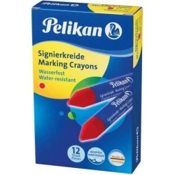 Pelikan Pack de 12 Crayons de Marquage - Résistant à l'Eau - Facile à Effacer - Idéal pour Surligner du Texte - Couleur Rouge