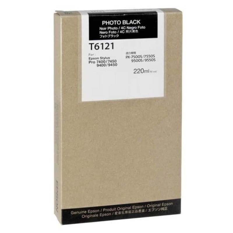 Epson T6121 Noir Photo Cartouche d'encre Pigmentée Générique - Remplace C13T612100