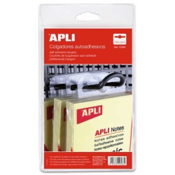 Apli Pack of 100 Self-Adhesive Eurohole Hangers 34x48mm - Ideal for Low and Medium Weight Products