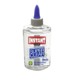 Colle Transparente Instant Classic Super Clear 266 ml - Convient aux enfants et/ou usage domestique - Sans solvant