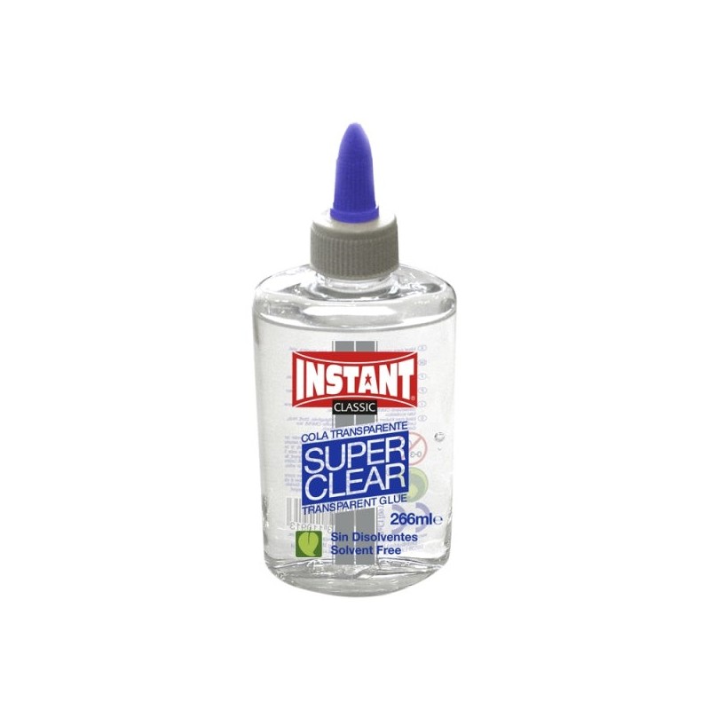 Colle Transparente Instant Classic Super Clear 266 ml - Convient aux enfants et/ou usage domestique - Sans solvant