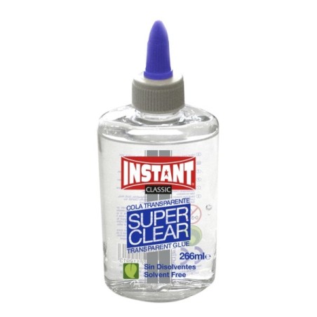 Colle Transparente Instant Classic Super Clear 266 ml - Convient aux enfants et/ou usage domestique - Sans solvant