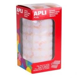 Apli Roll with 5,192 Round Gomets Ø 10,5mm - Permanent Adhesive - Ideal for Developing Fine Psychomotor Skills - Color White
