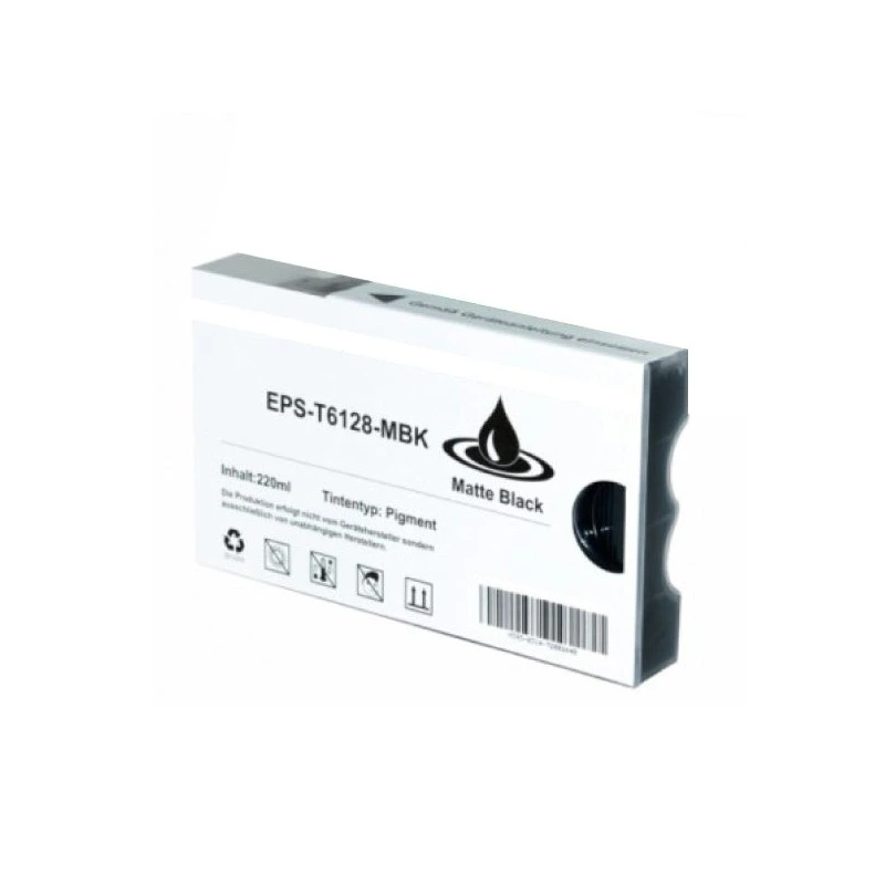 Epson T6128 Tinteiro Preto Mate Pigmentada Genérico - Substitui C13T612800