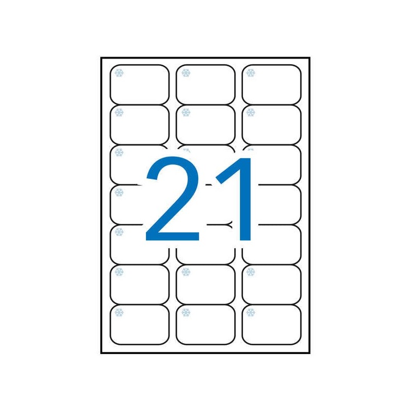Apli Pacote de 210 Etiquetas Especiais para Freezer 63,5x38,1mm - 10 Folhas por 21 Etiquetas - Adesivo Removível - Bordas Cegas