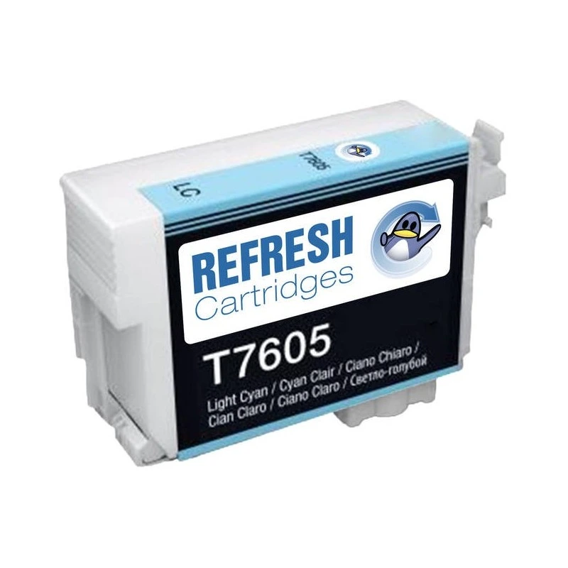 Epson T7605 Light Cyan Compatible Pigment Ink Cartridge - Replaces C13T76054010