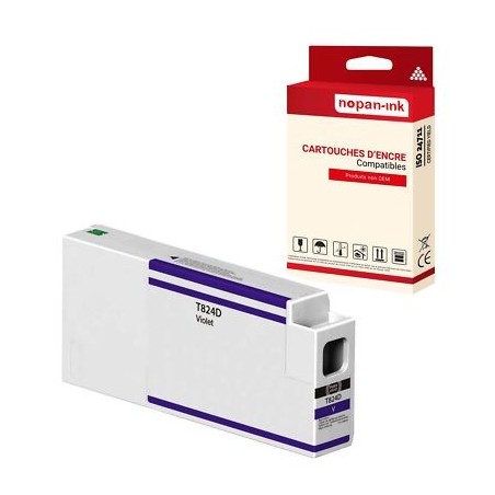 Epson T804D/T824D Violet Cartouche d'encre Pigmentée Générique - Remplace C13T804D00/C13T824D00