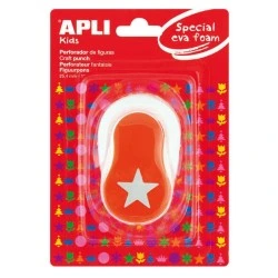 Apli Star Punch - Figura 25,4mm - Perfura papel, papelão, papelão e borracha EVA até 2mm - Depósito de fácil abertura - Dupla