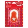 Apli Perforadora Estrella - Figura de 25.4mm - Perfora Papel, Carton, Cartulina y Goma Eva de Hasta 2mm - Deposito de Facil