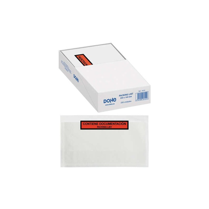 Caixa Dohe com 250 Packing List Envelopes Autoadesivos - Medidas 240 x140mm