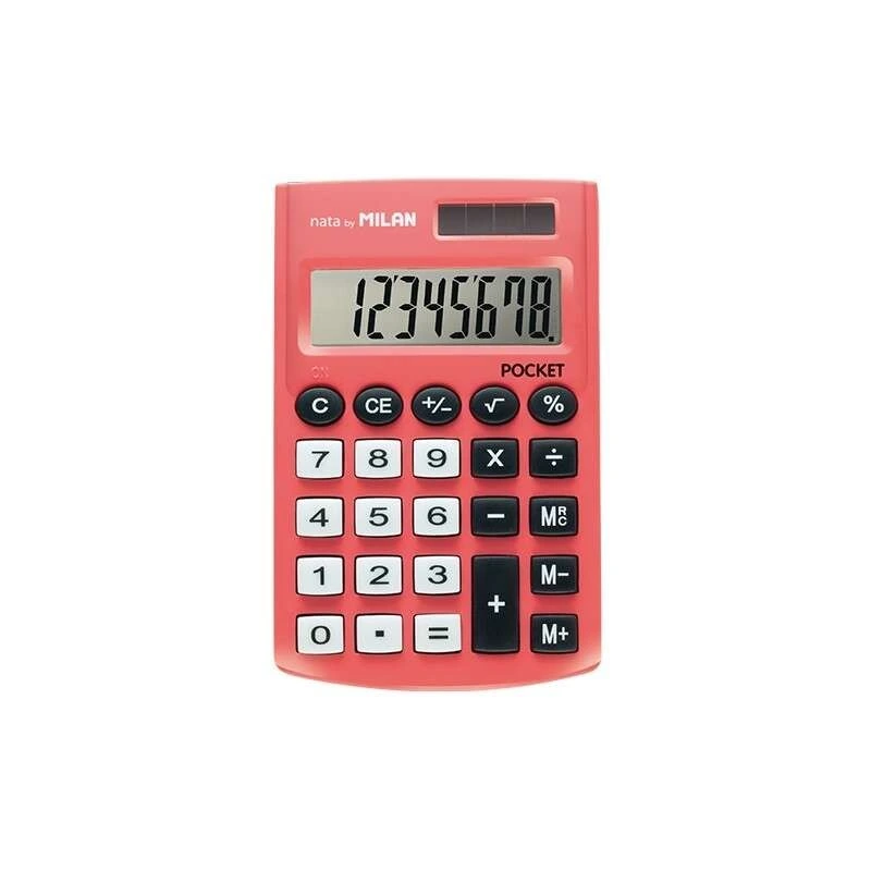 Calculadora de bolso Milan Pocket com display de 8 dígitos - 3 teclas de memória e raiz quadrada - Teclas Soft Touch - Cor