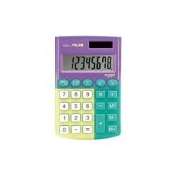 Milan Pocket Sunset Calculadora de Bolsillo con Pantalla de 8 Digitos - 3 Teclas de Memoria y Raiz Cuadrada - Teclas con Tacto
