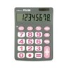 Milan Nata Calculadora de Sobremesa 8 Digitos - Teclas Grandes - Apagado Automatico - Color Gris y Rosa