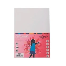 Fabrisa Pacote de 50 Cartolina 180 g/m² - Tamanho A4 - Cor Branco