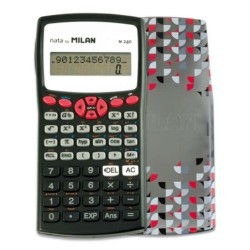 Milan M240 Calculadora Científica 10+2 Dígitos - Ecrã de 2 Linhas - 240 Funções Integradas Incluindo 124 Científicas - Capa