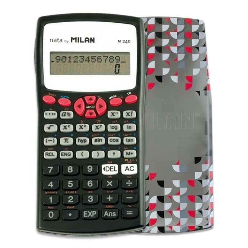 Calculatrice Scientifique Milan M240 10+2 Chiffres - Écran 2 lignes - 240 Fonctions Intégrées dont 124 Scientifiques - Coque de