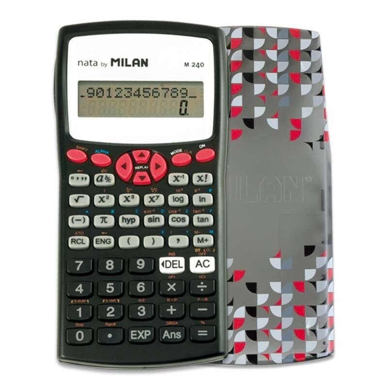 Milan M240 Calculadora Cientifica 10+2 Digitos - Pantalla de 2 Lineas - 240 Funciones Integradas Incluyendo 124 Cientificas