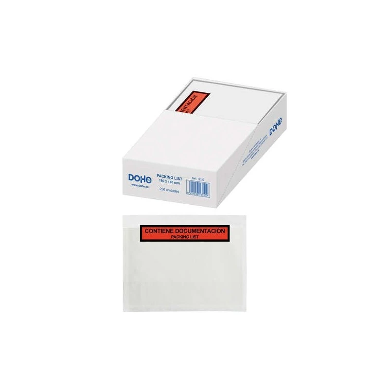 Caixa Dohe de 250 Envelopes Autoadesivos - Lista de Embalagem - Medidas 180x140mm