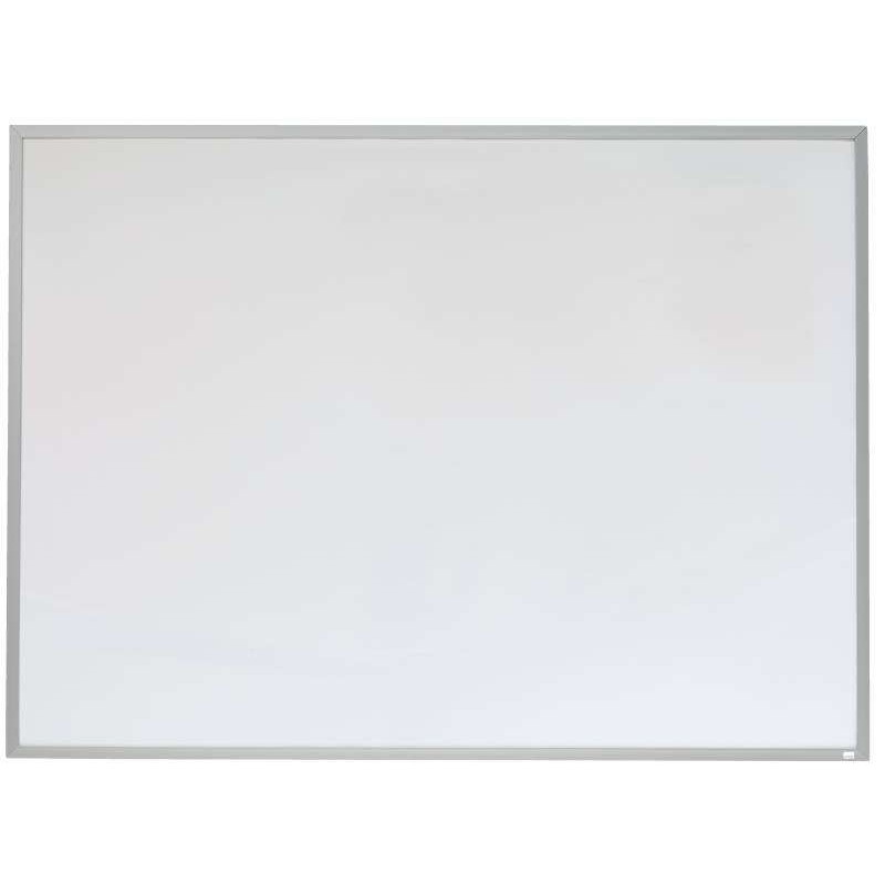 Petit tableau blanc magnétique Nobo avec cadre en aluminium 585 x 430 mm - Effaçable à sec - Tampons adhésifs - Idéal pour les