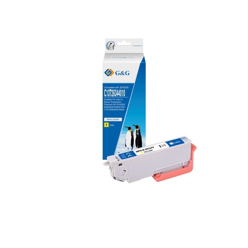G&G Epson T2634/T2614 (26XL) Yellow Compatible Ink Cartridge - Replaces C13T26344012/C13T26144012