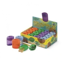 Présentoir Faibo de 20 Taille-Crayons 2 Trous avec Consigne - 100% Recyclable - Couleurs Assorties