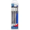 Staedtler Pigment Liner 308 Pack of 3 Calibrated Markers 0,2, 0,4 and 0,8mm + 1 Mechanical Pencil 0,5mm - Quick Drying - Color