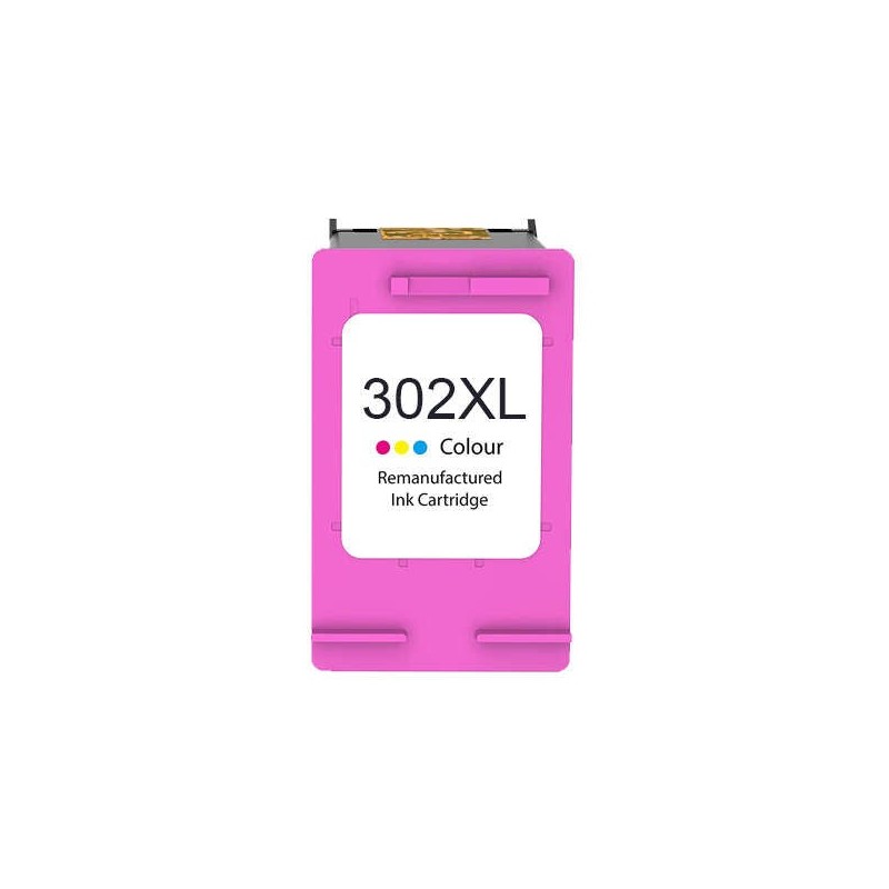 HP 302XL Couleur Cartouche d'encre Remanufacturée - Affiche le Niveau d'Encre - Remplace F6U67AE/F6U65AE