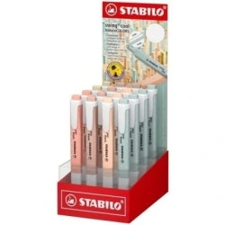 Présentoir Stabilo Swing Cool Naturecolors avec 16 marqueurs fluorescents - Corps plat - Pointe biseautée - Trait entre 1 et 4