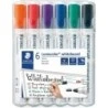 Staedtler Lumocolor 351 Pack of 6 Whiteboard Markers - Quick Dry - Assorted Colors