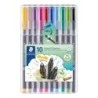 Staedtler Triplus Fineliner 334 Pack de 10 Rotuladores de Punta Fina - Trazo 0.3 mm aprox. - Tinta Base de Agua - 97% de
