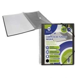 Dossier Bismark avec 40 couvertures transparentes - Format A4 - Comprend une enveloppe porte-documents - Fermeture en caoutchouc