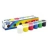 Milan Pack de 6 Pots Tempera 25 ml + 1 Pinceau Série 101 - Séchage Rapide - Miscible - Couleurs Assorties